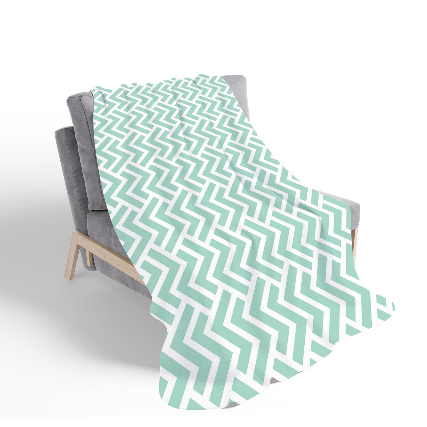 Green Geometric Pattern Sherpa Blanket