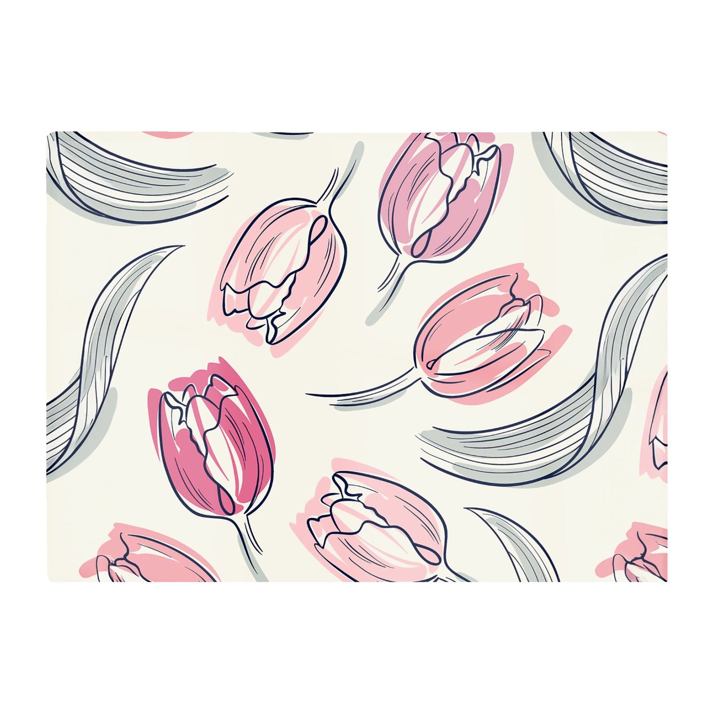 Tulips Glass Chopping Board