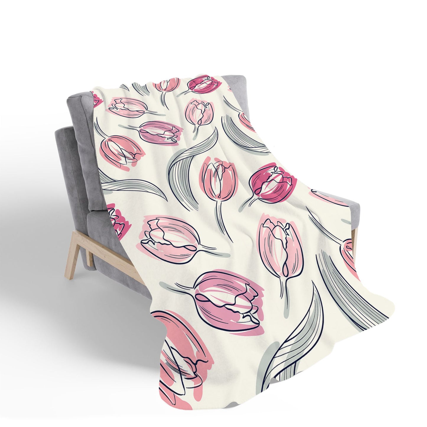 Tulips Sherpa Blanket