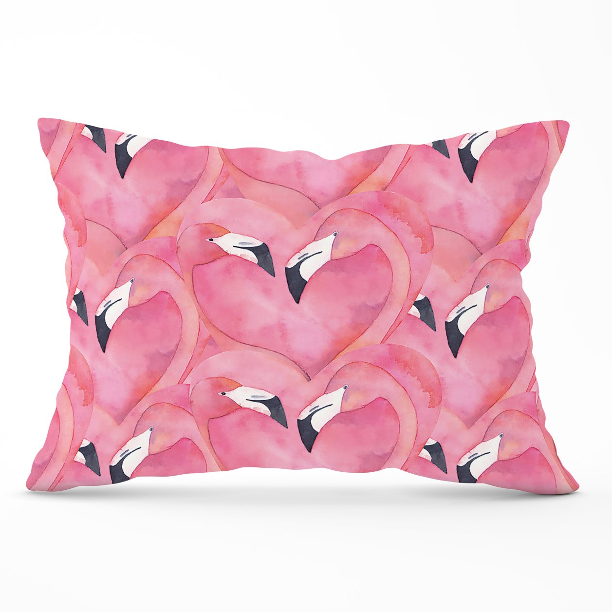 Watercolour Flamingo Hearts Cushions