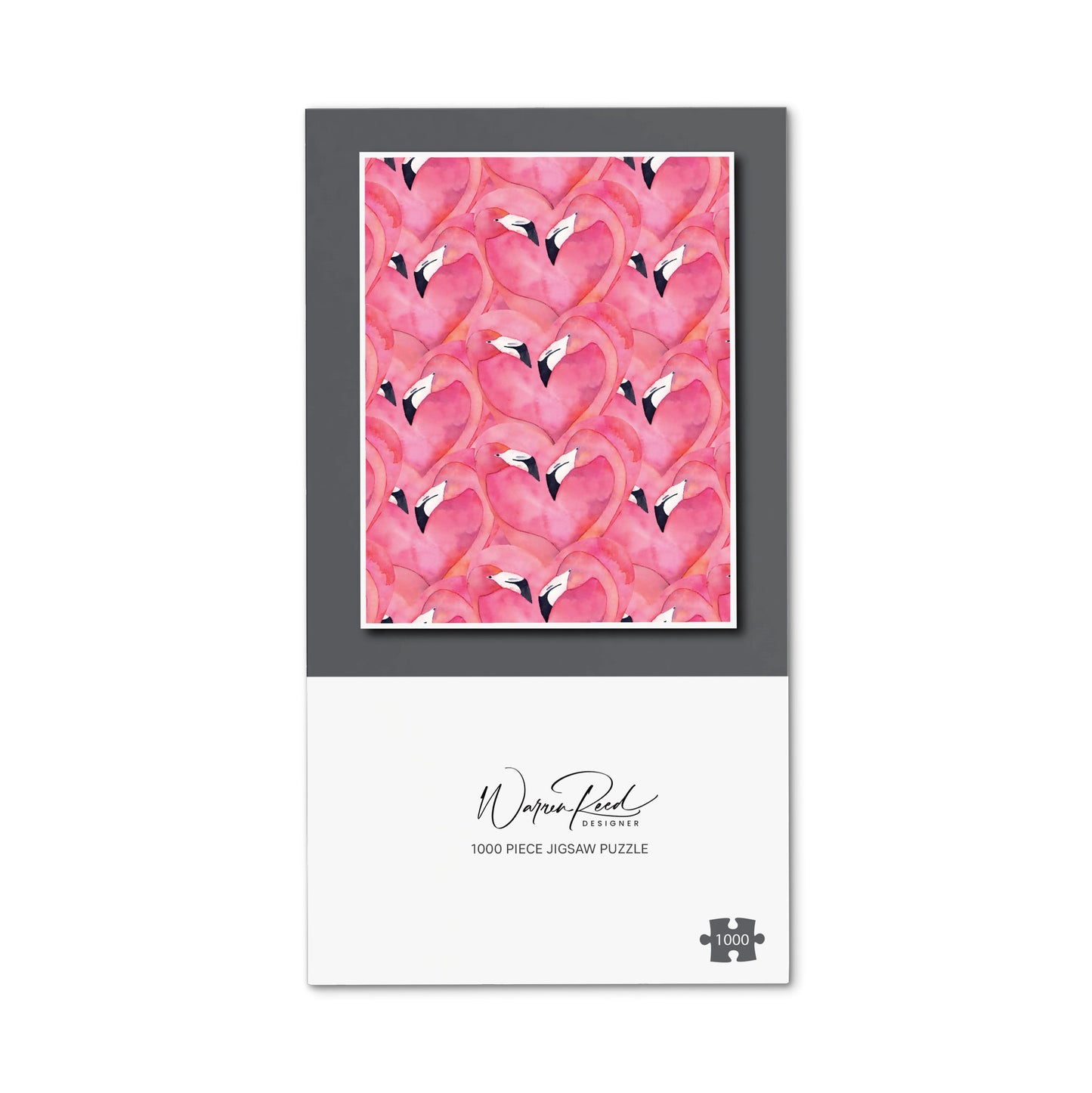 Watercolour Flamingo Hearts Jigsaw Puzzle