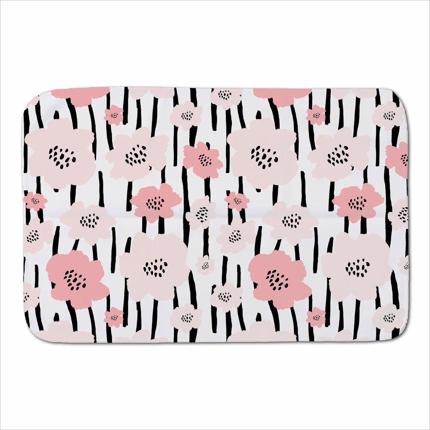 Pastel Pink Flowers Sherpa Blanket