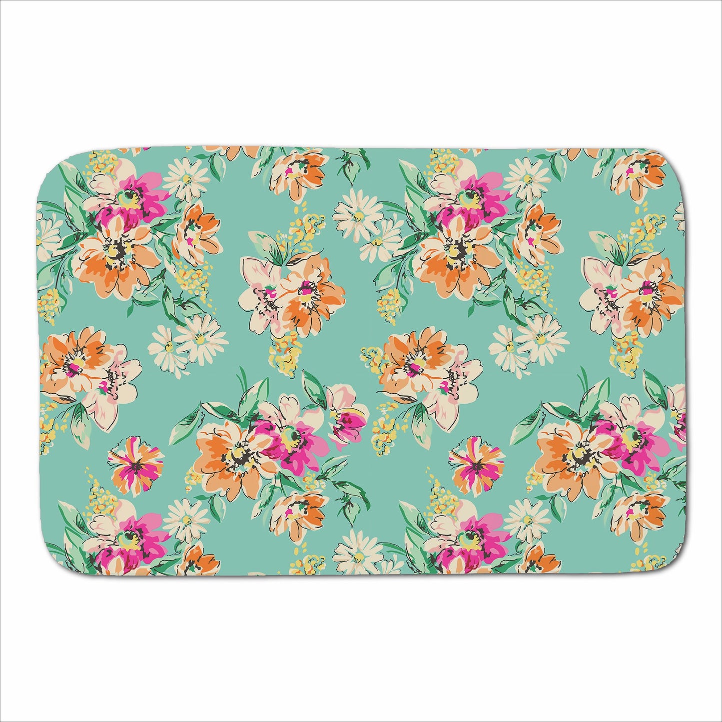 Bright Flower Sketch Sherpa Blanket