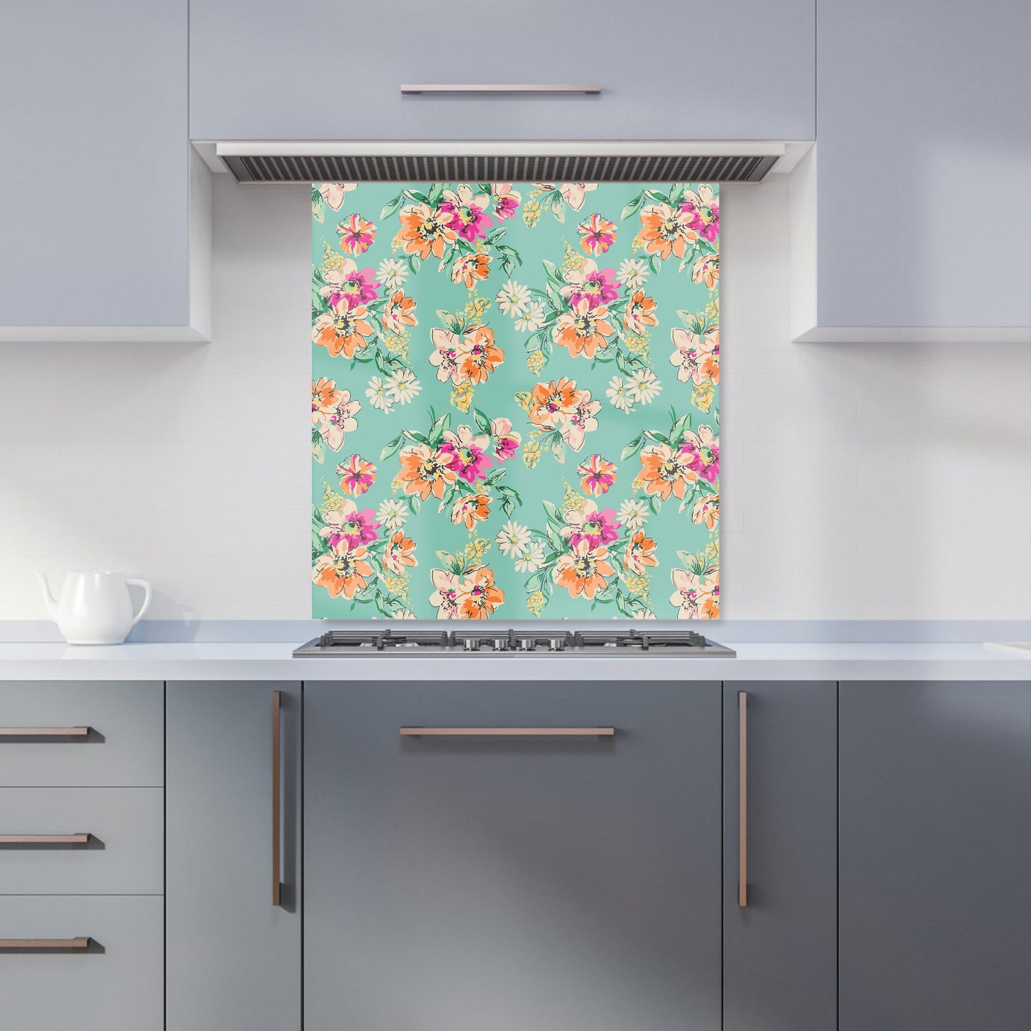 Bright Flower Sketch Kitchen Splashback