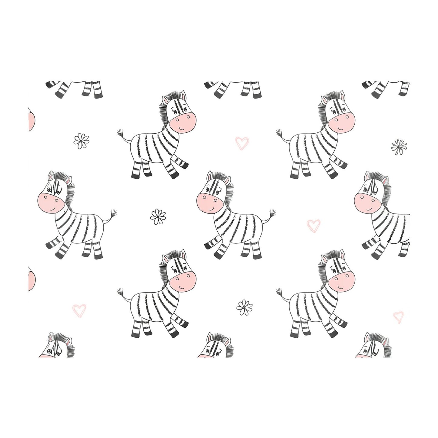Cute Hand Drawn Zebra Glass Chopping Board