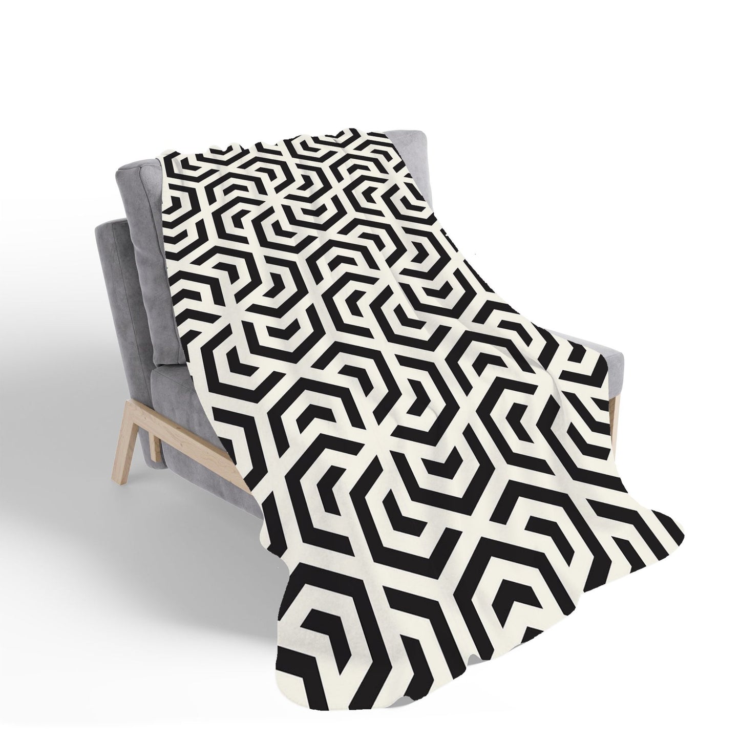 Hexagonal Geometric Pattern Sherpa Blanket