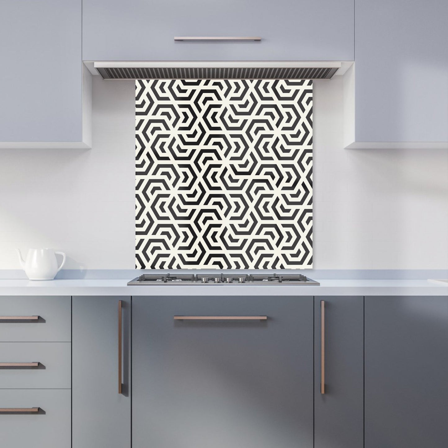 Hexagonal Geometric Pattern Kitchen Splashback