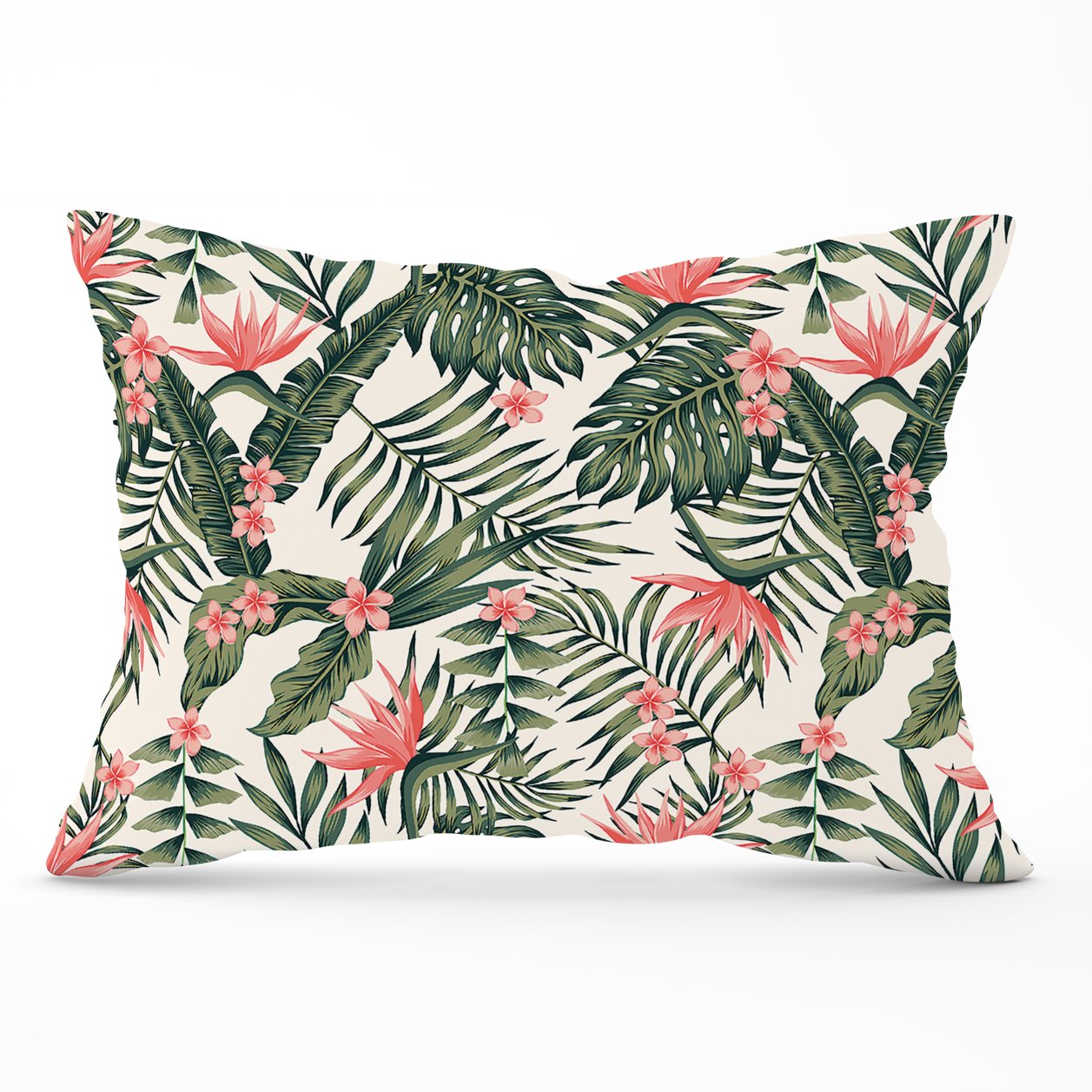 Dark Tropical Green Leaves Cushions