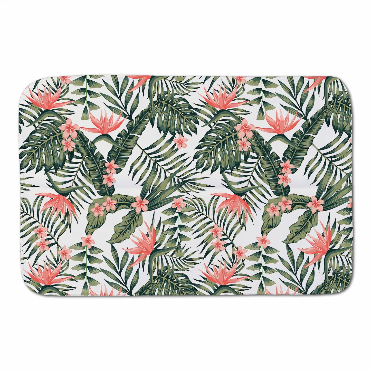 Dark Tropical Green Leaves Sherpa Blanket