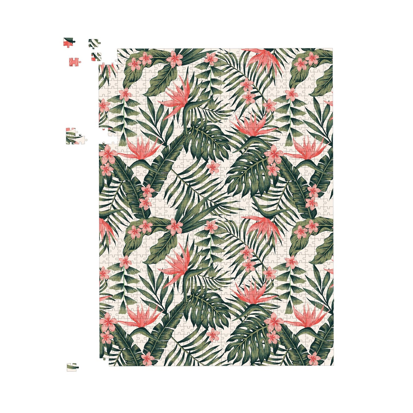 Dark Tropical Green Leaves Jigsaw Puzzle