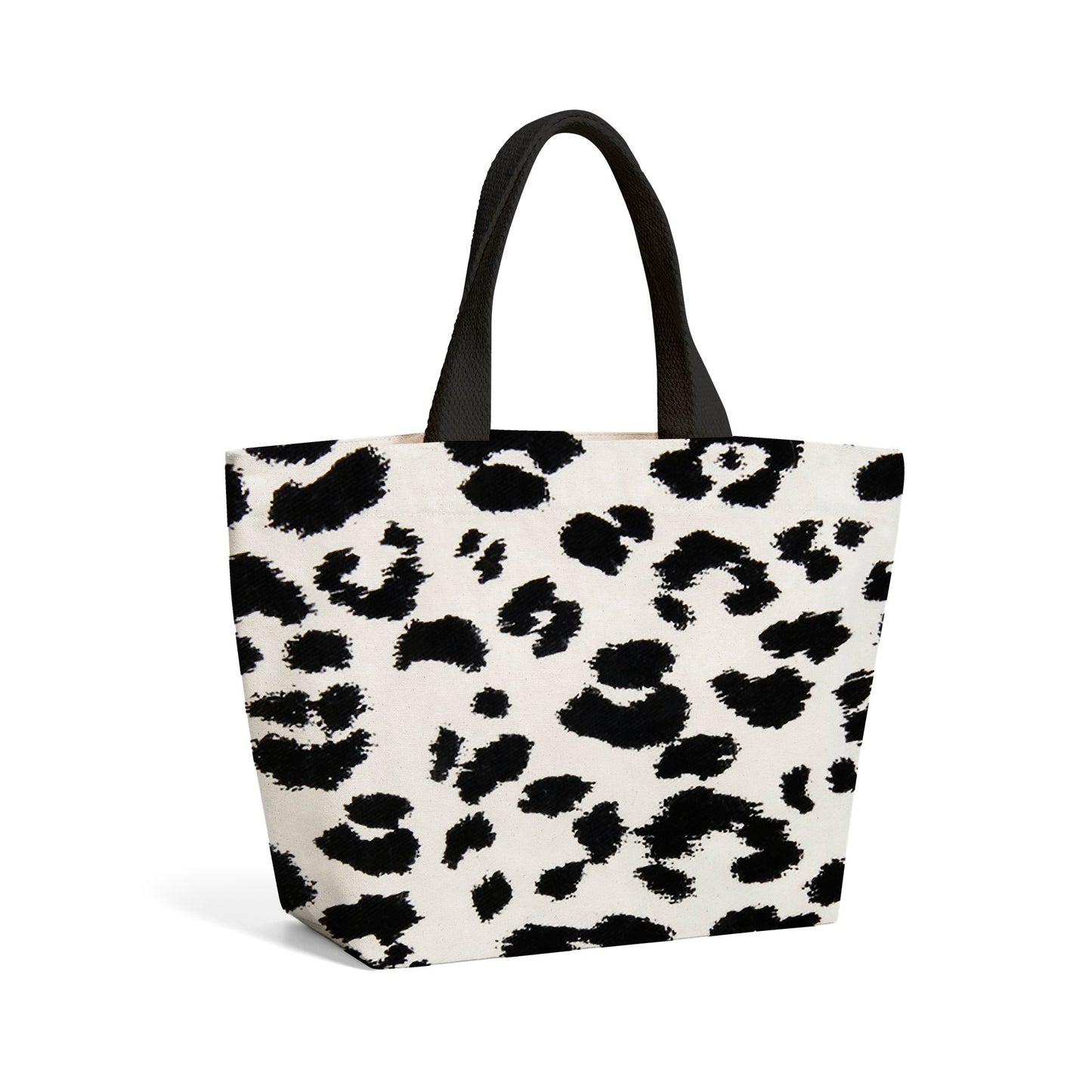 Black Leopard Print Beach Shopper Tote Bag