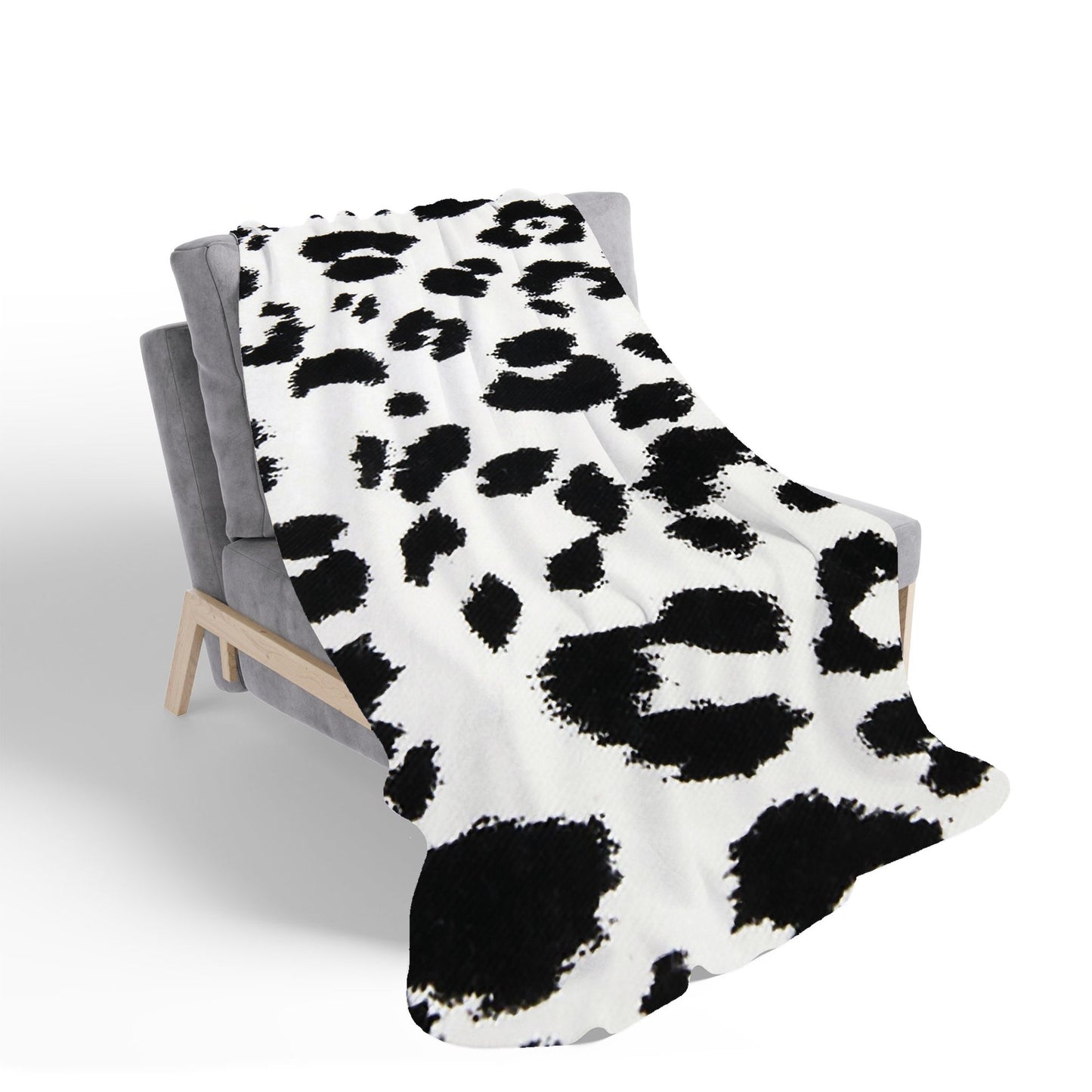 Black Leopard Print Sherpa Blanket