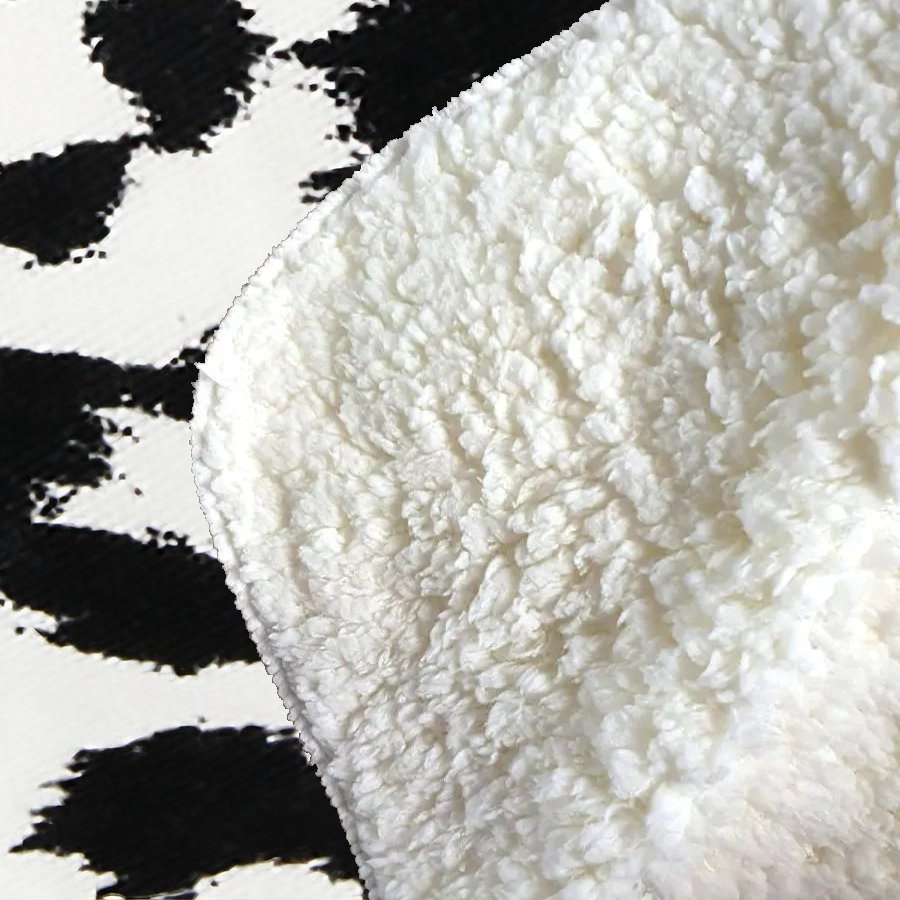 Black Leopard Print Sherpa Blanket