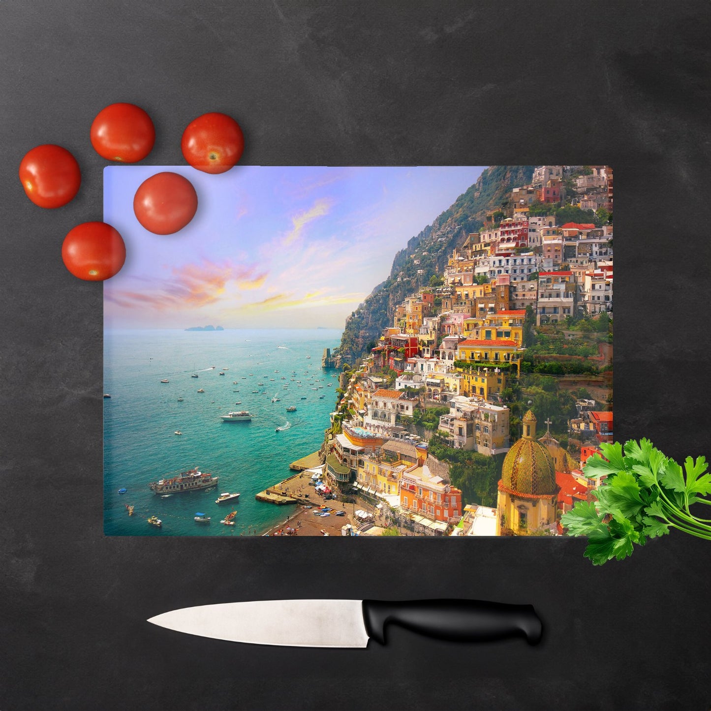 Positano Amalfi Glass Chopping Board