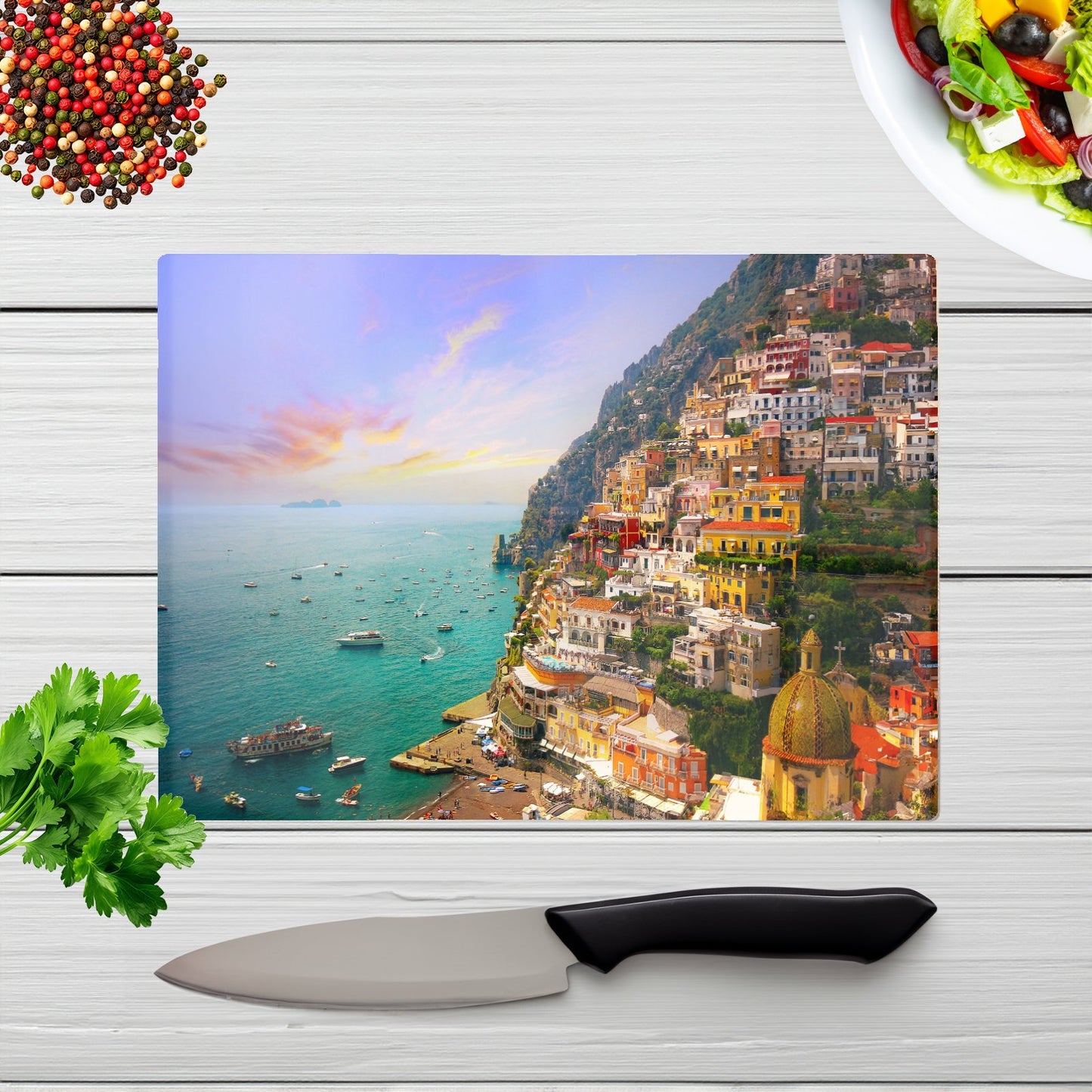Positano Amalfi Glass Chopping Board