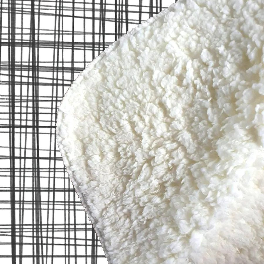 Monochrome Pencil Scribble Sherpa Blanket