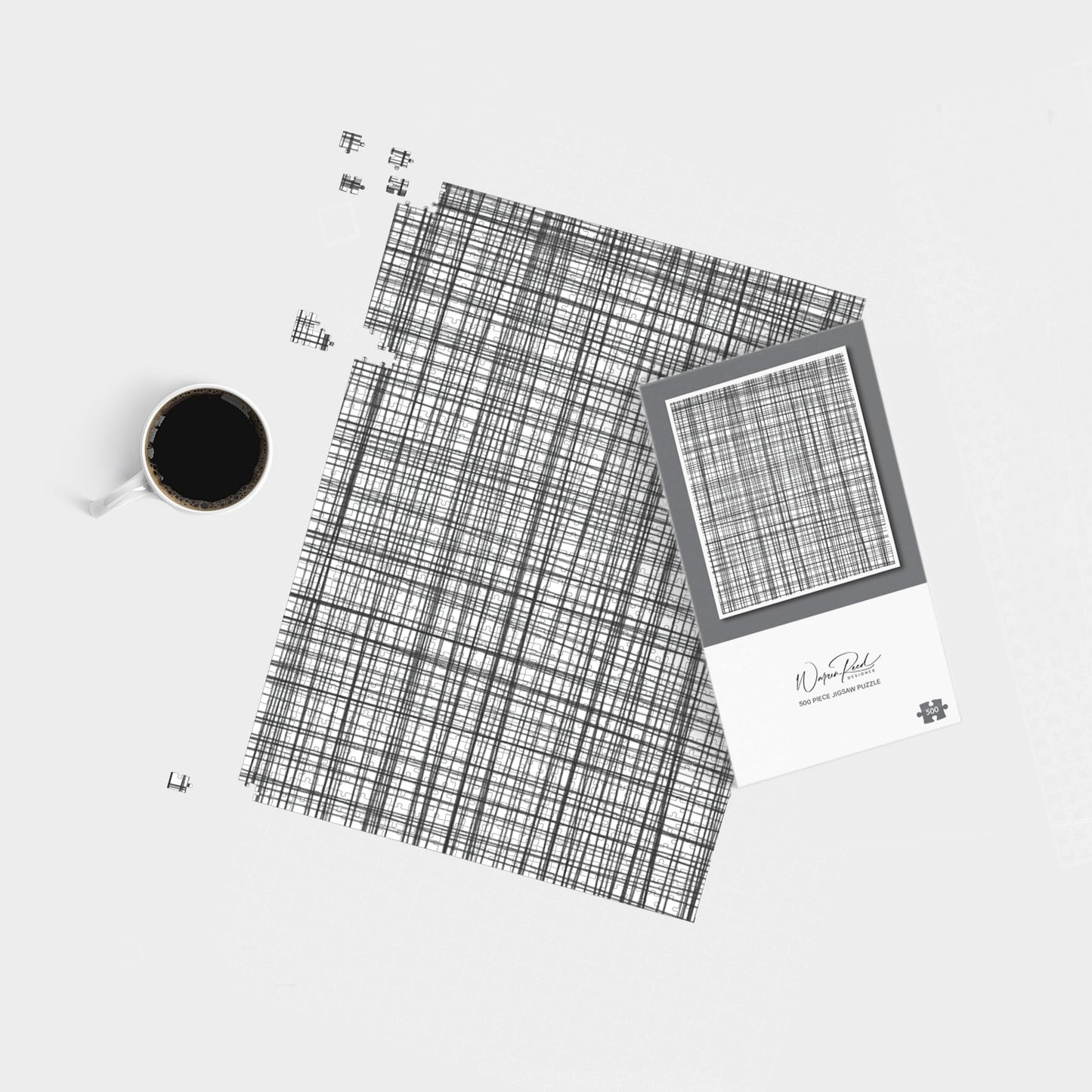 Monochrome Pencil Scribble Jigsaw Puzzle