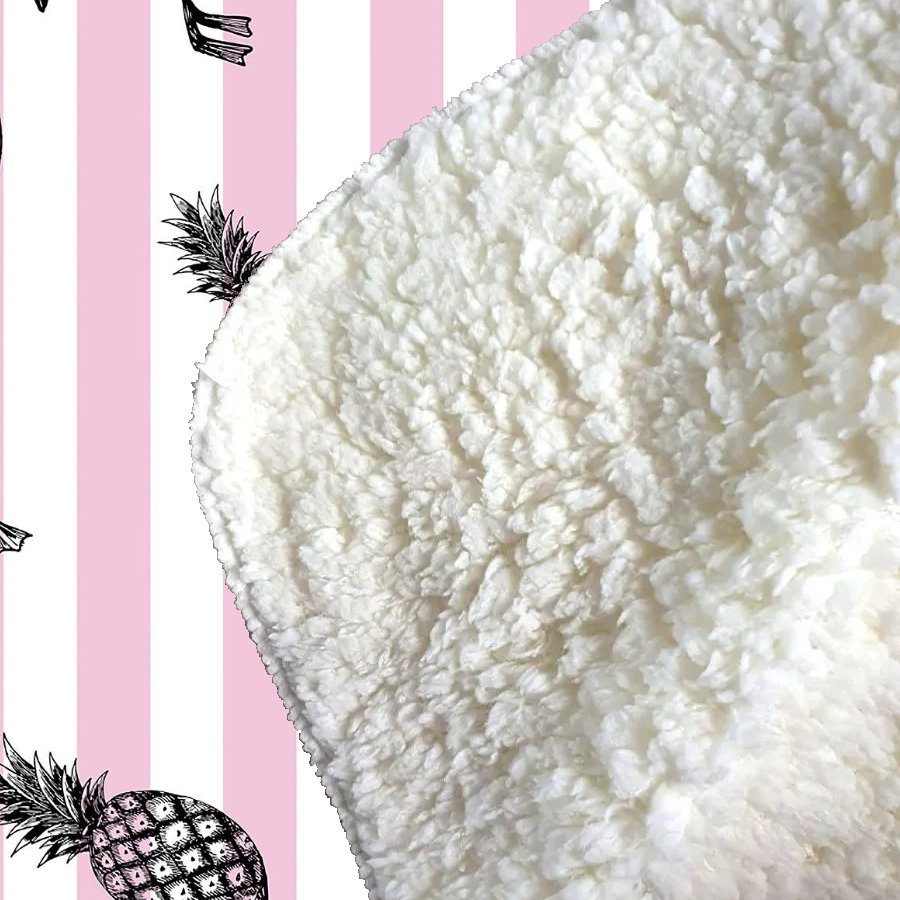 Pineapple Flamingo Sherpa Blanket