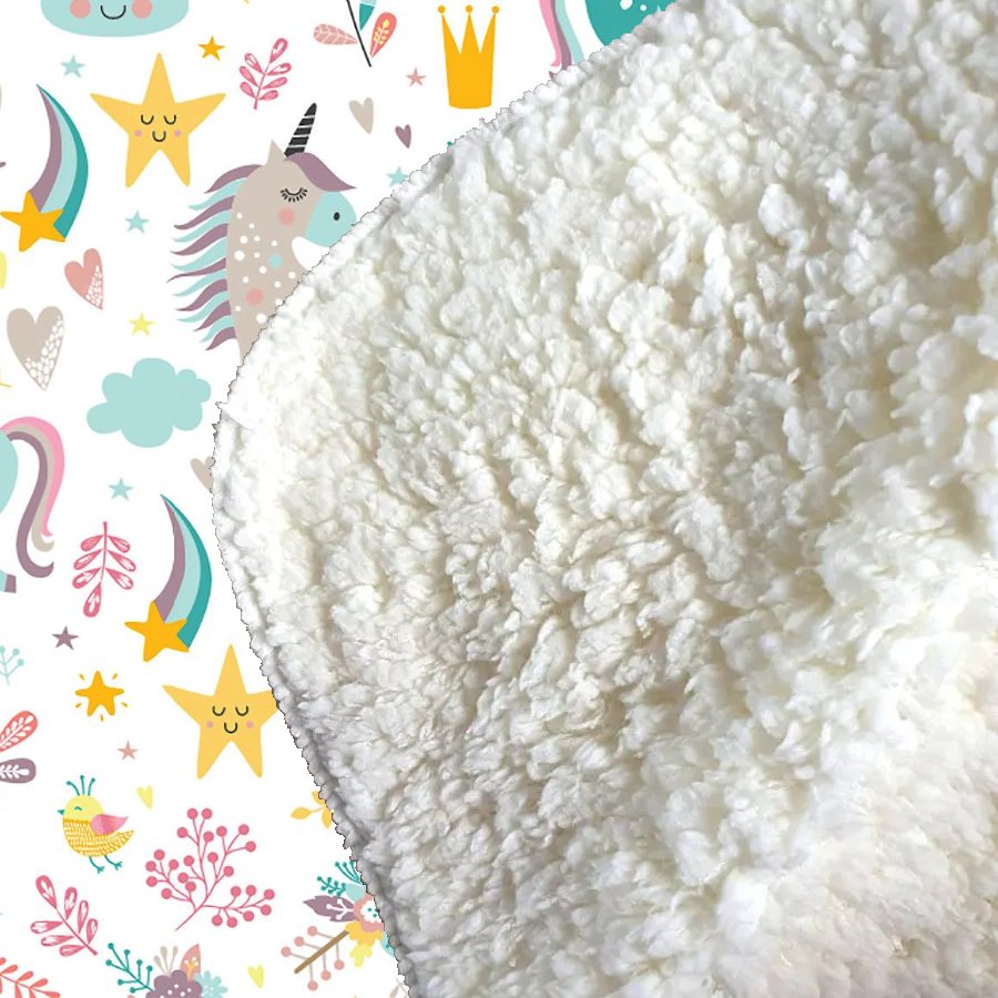 Unicorn And Rainbows Sherpa Blanket