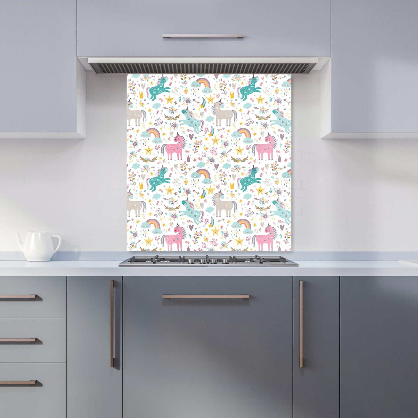 Unicorn And Rainbows Kitchen Splashback