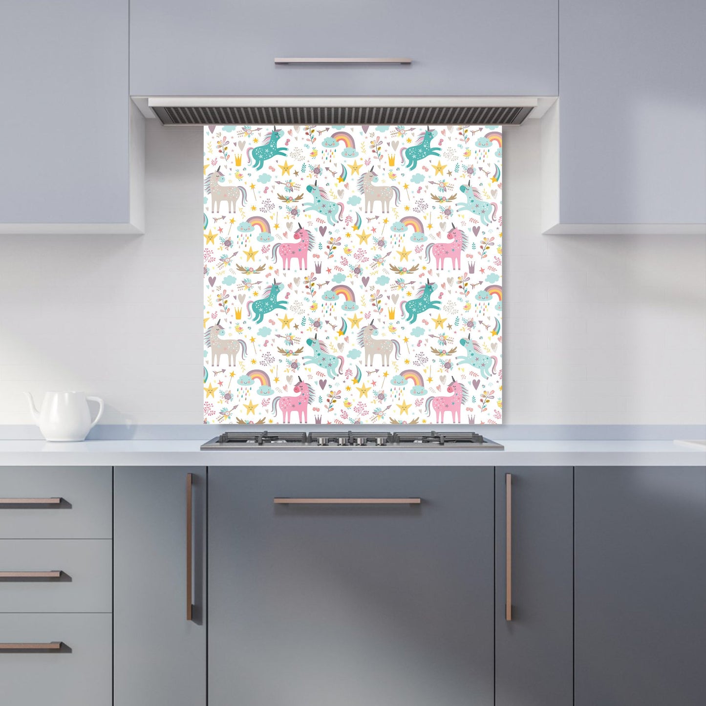 Unicorn And Rainbows Kitchen Splashback