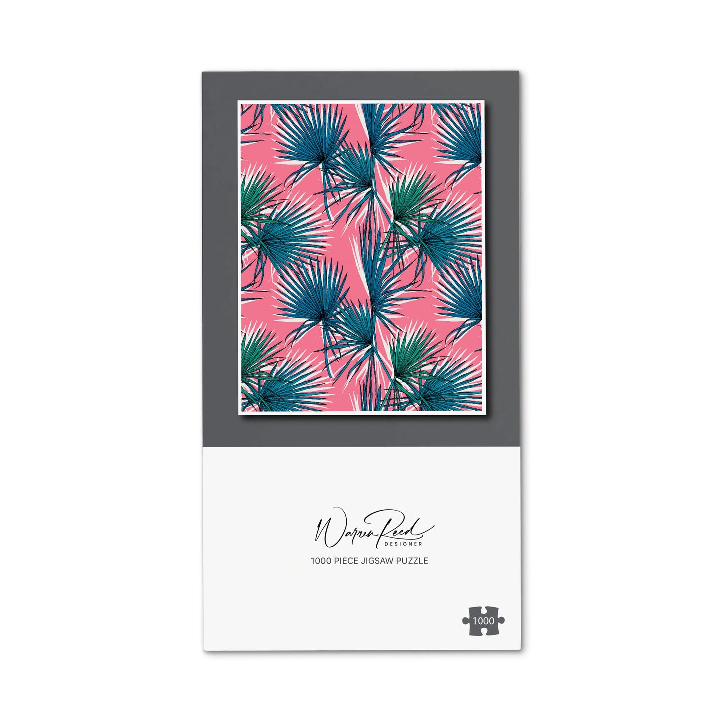 Pink Green Fan Palms Jigsaw Puzzle