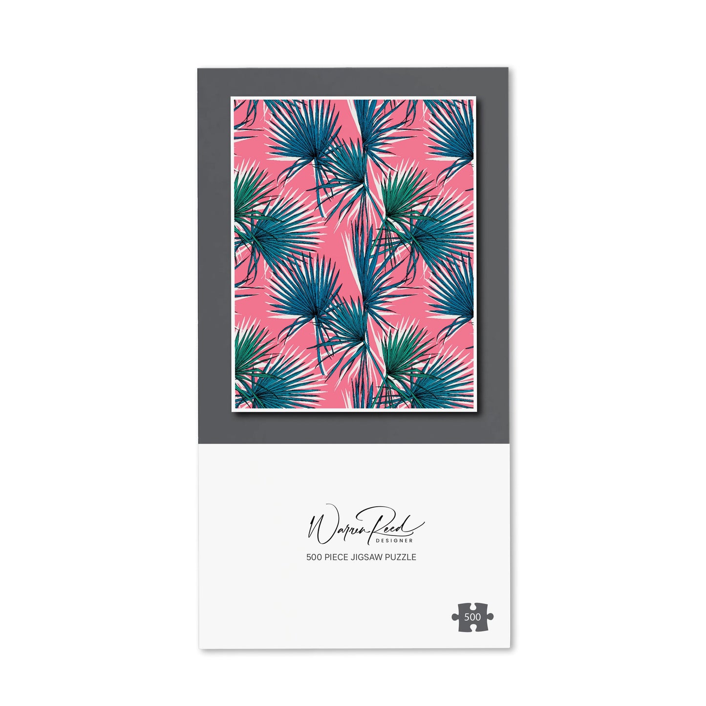 Pink Green Fan Palms Jigsaw Puzzle