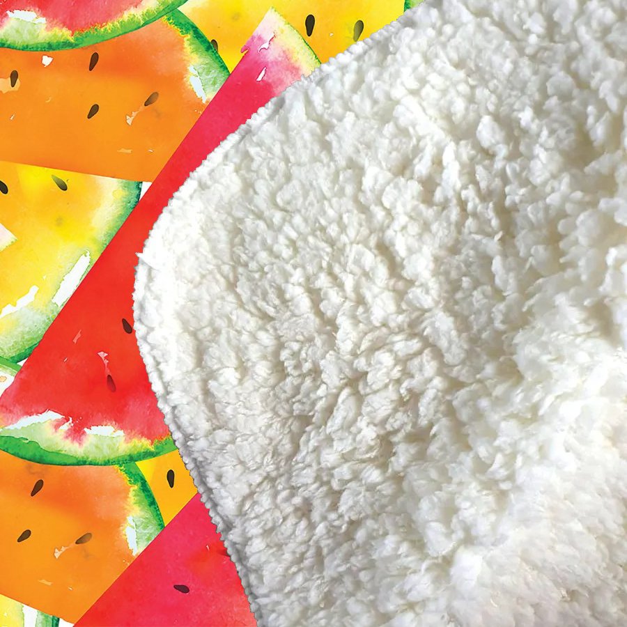 Melon Print Sherpa Blanket