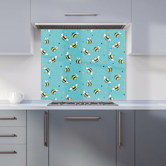 Hand Drawn Busy Bees Kitchen Splashback