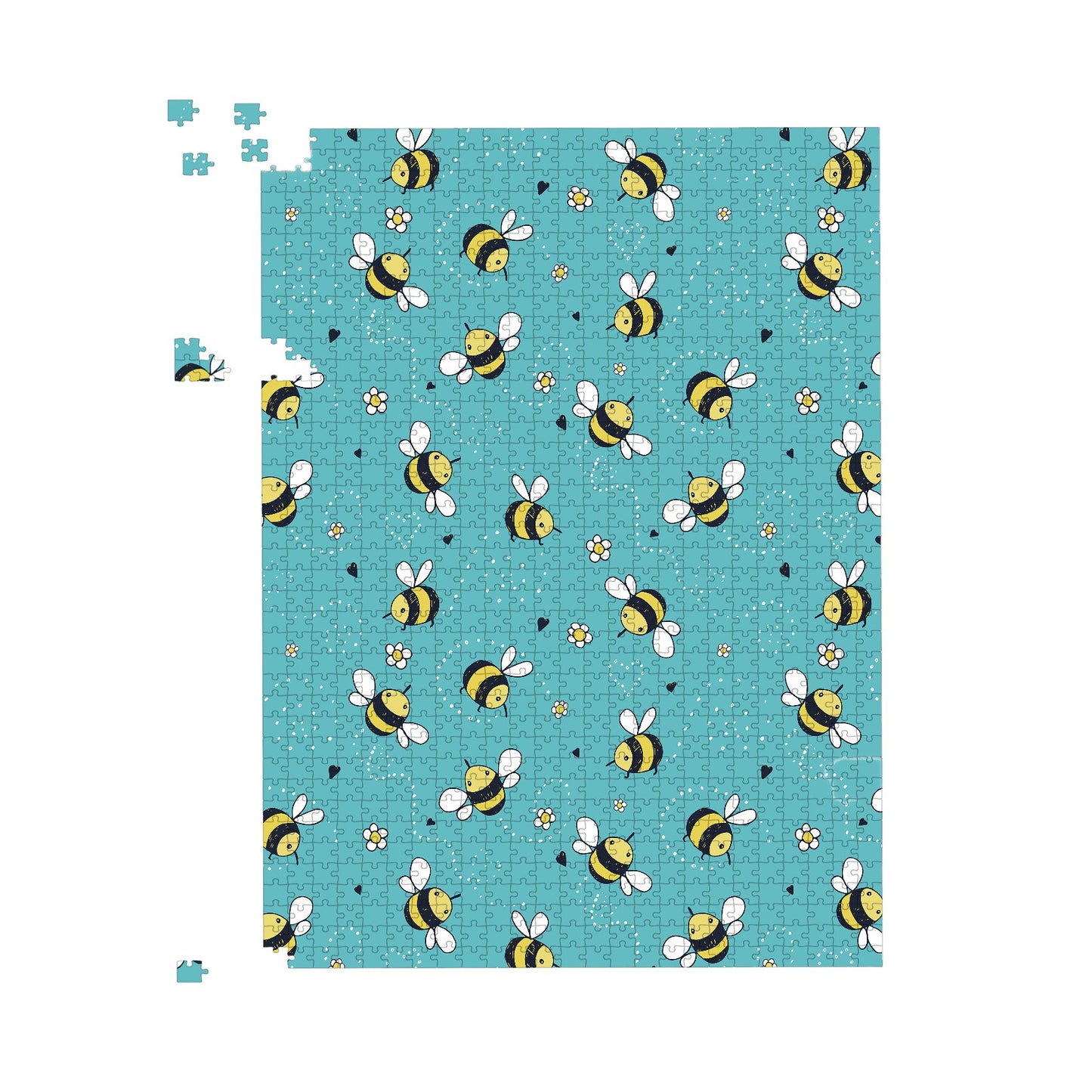 Hand Drawn Busy Bees Jigsaw Puzzle