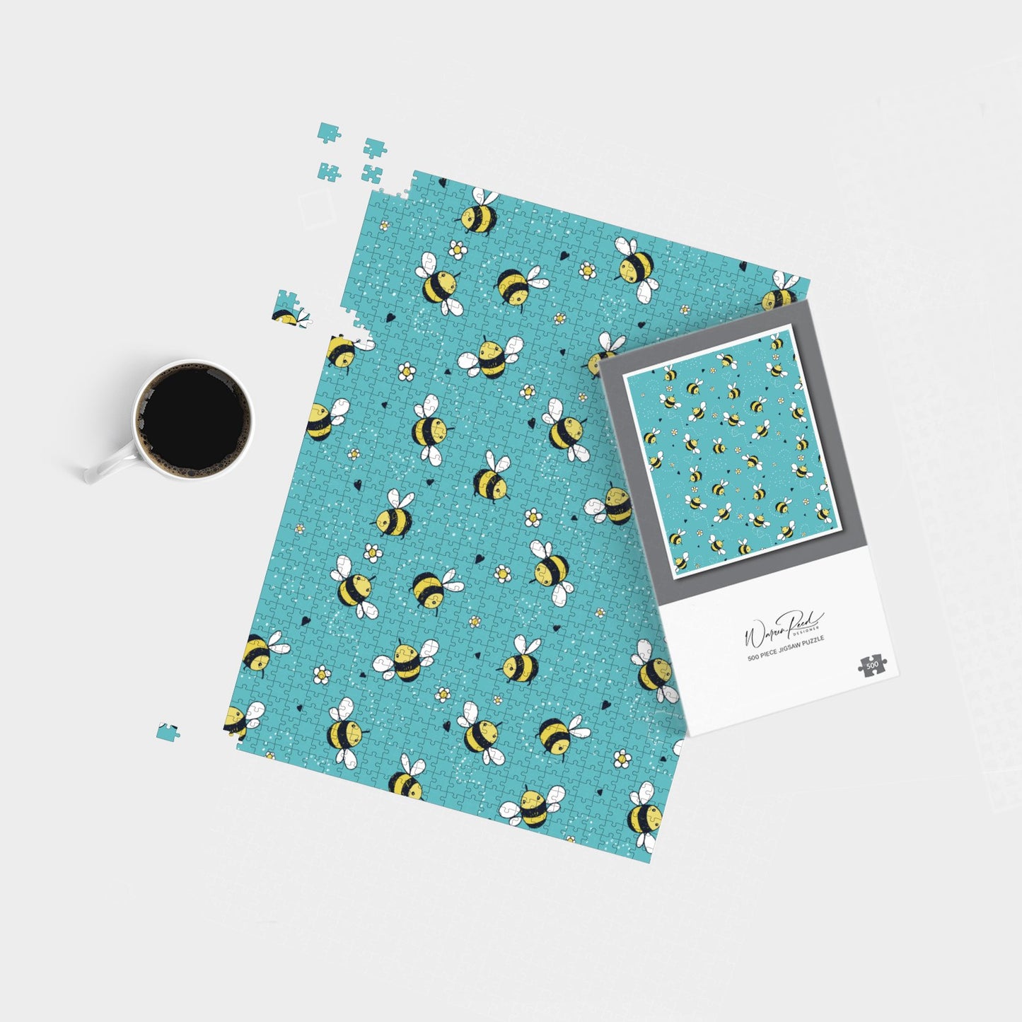 Hand Drawn Busy Bees Jigsaw Puzzle