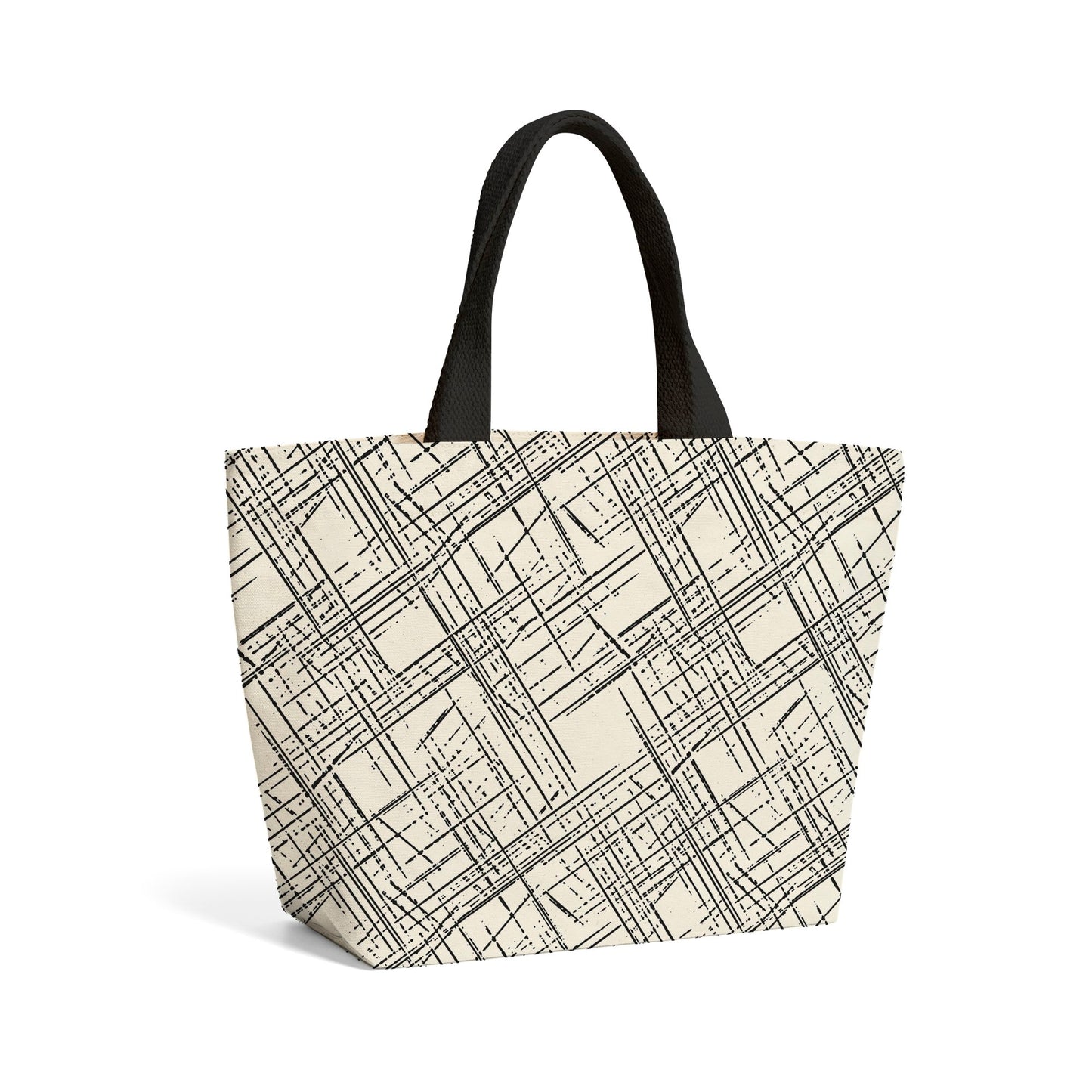Monochrome Distressted Pattern Beach Shopper Tote Bag