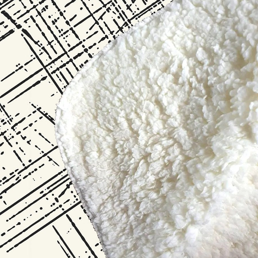 Monochrome Distressted Pattern Sherpa Blanket