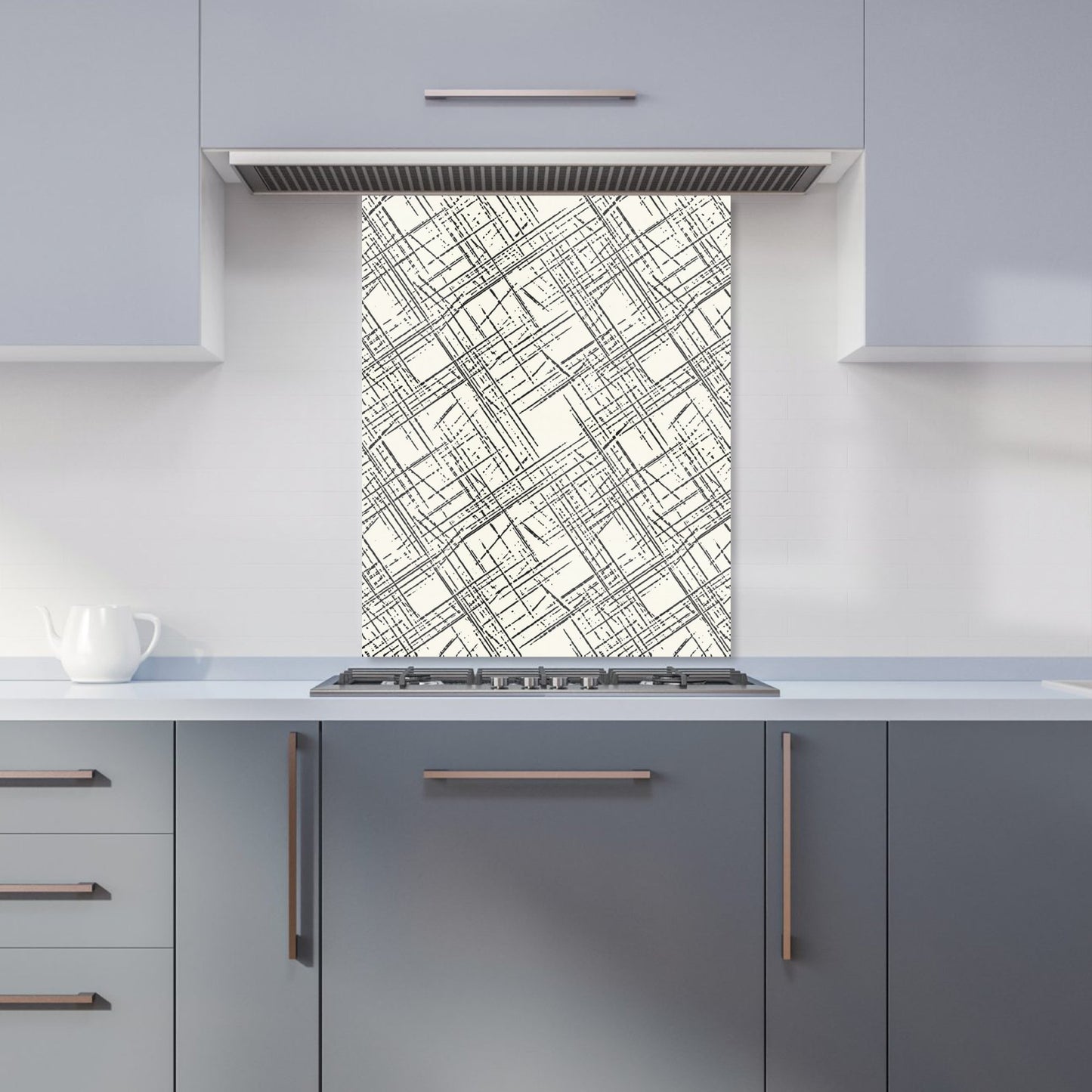 Monochrome Distressted Pattern Kitchen Splashback