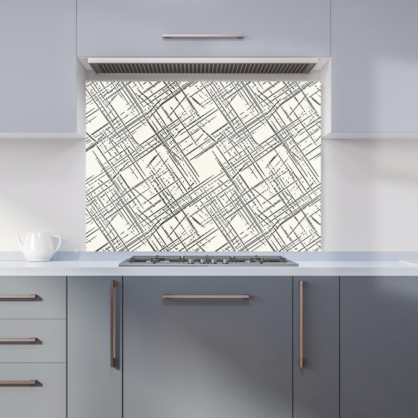 Monochrome Distressted Pattern Kitchen Splashback