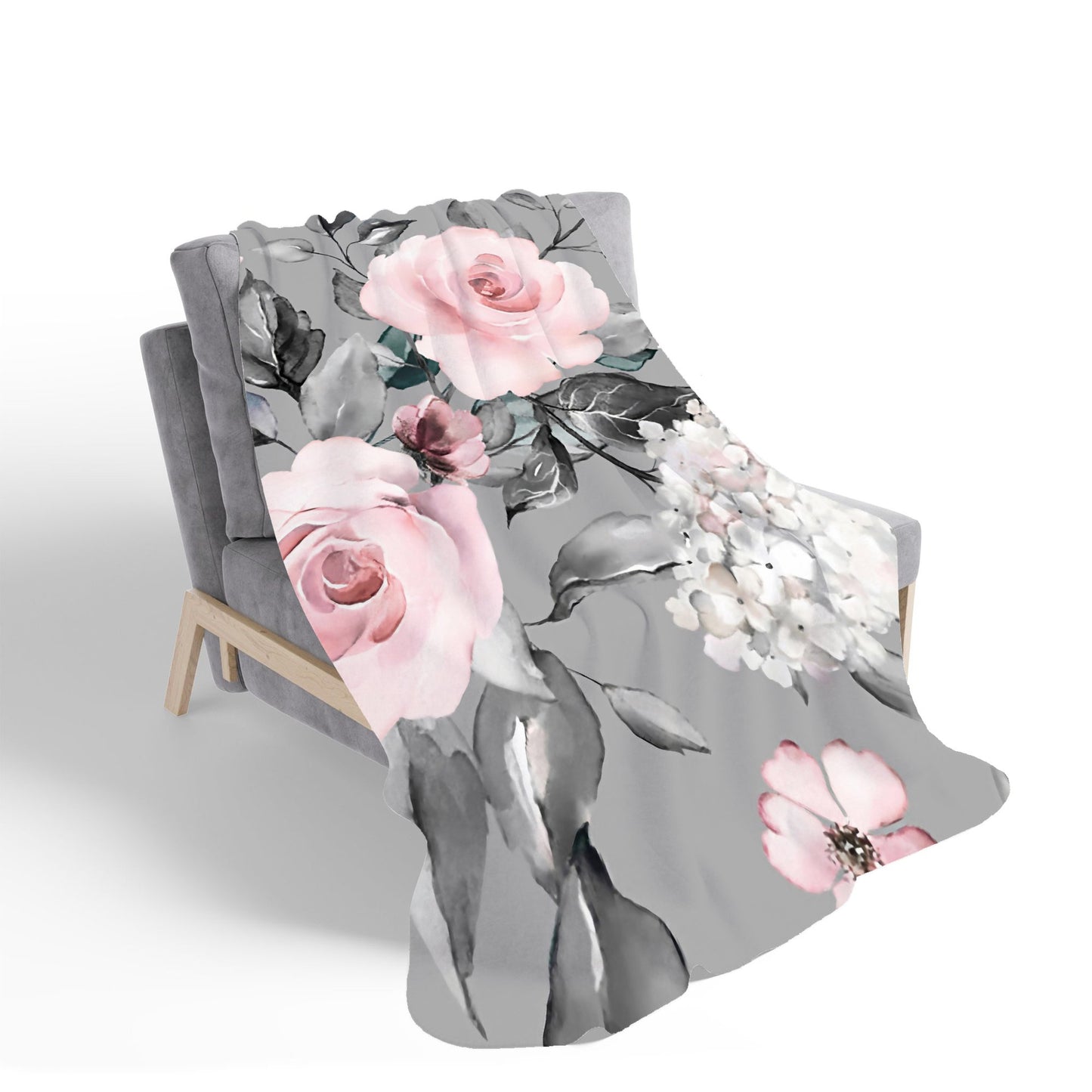 Dusty Pink Roses Sherpa Blanket