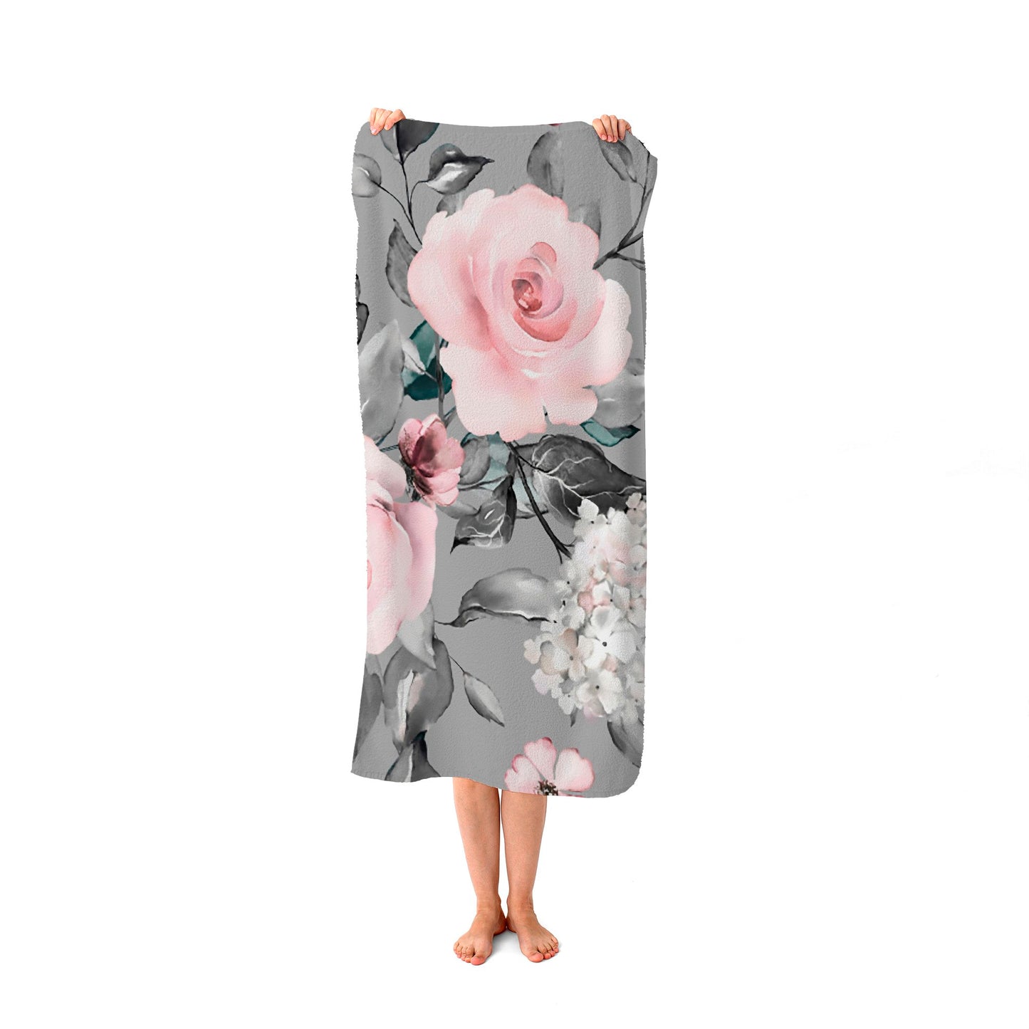 Dusty Pink Roses Beach Towel