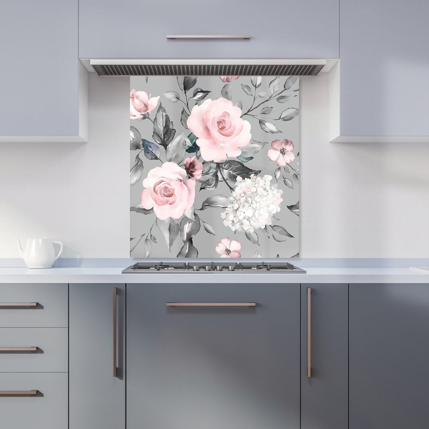 Dusty Pink Roses Kitchen Splashback