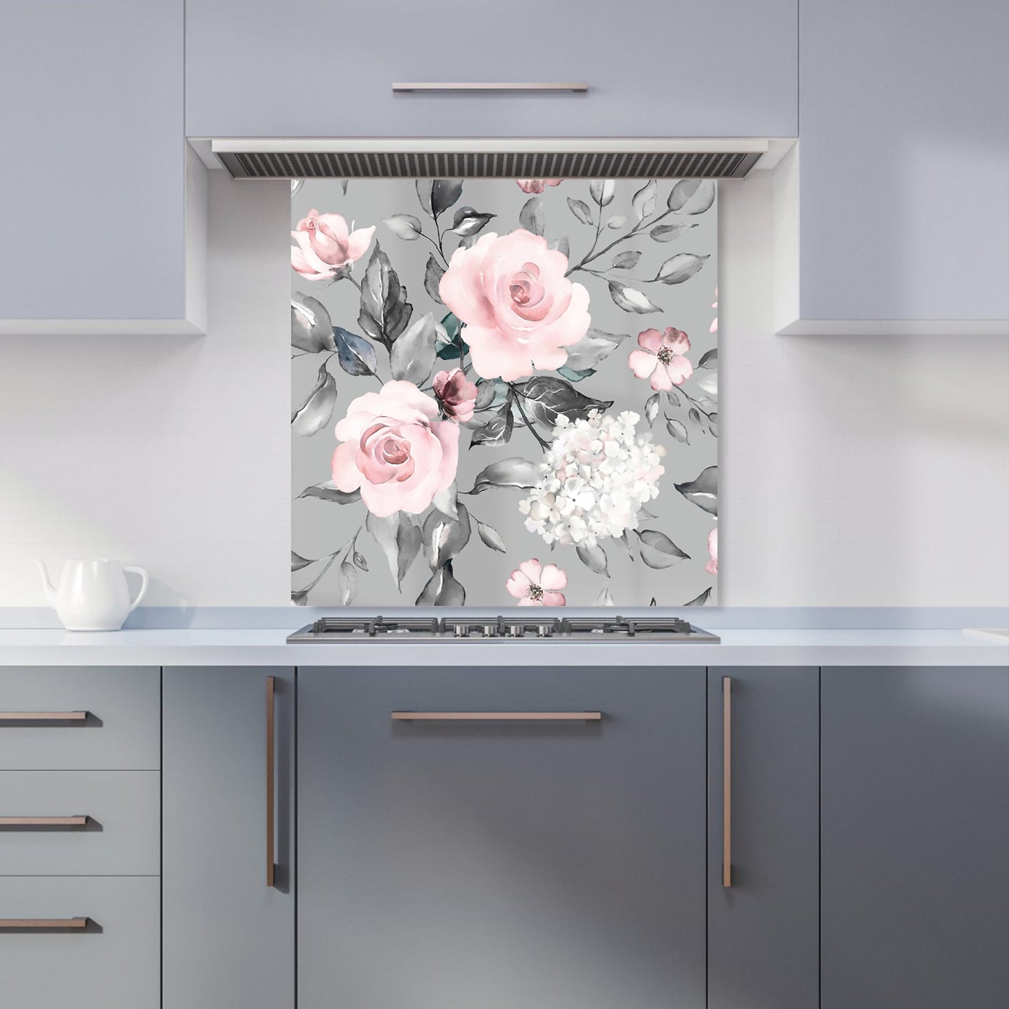 Dusty Pink Roses Kitchen Splashback