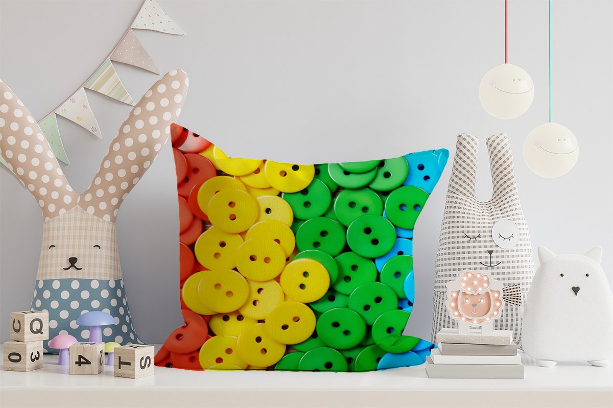 Colourful Buttons Pattern Cushions