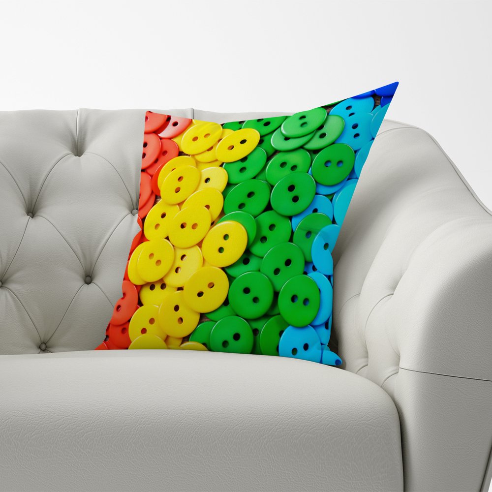 Colourful Buttons Pattern Cushions