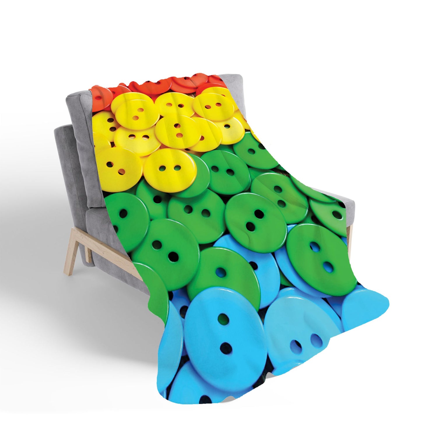 Colourful Buttons Pattern Sherpa Blanket