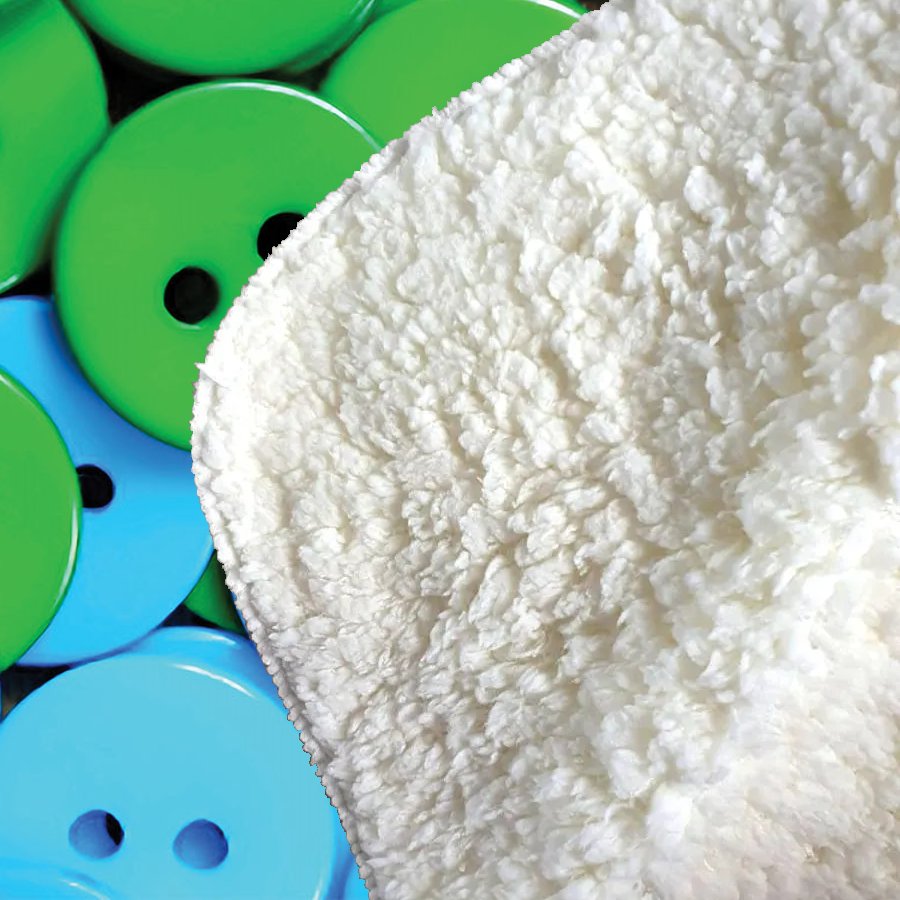 Colourful Buttons Pattern Sherpa Blanket