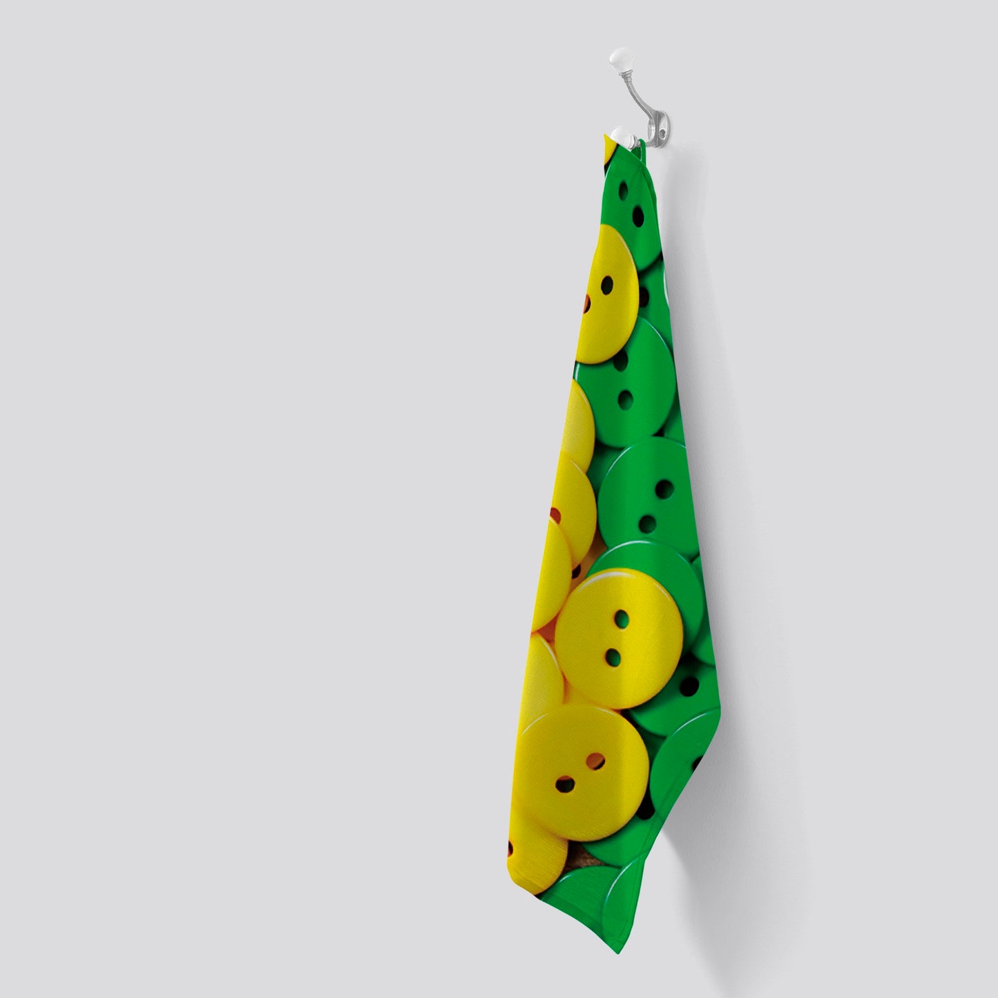 Colourful Buttons Pattern Tea Towel