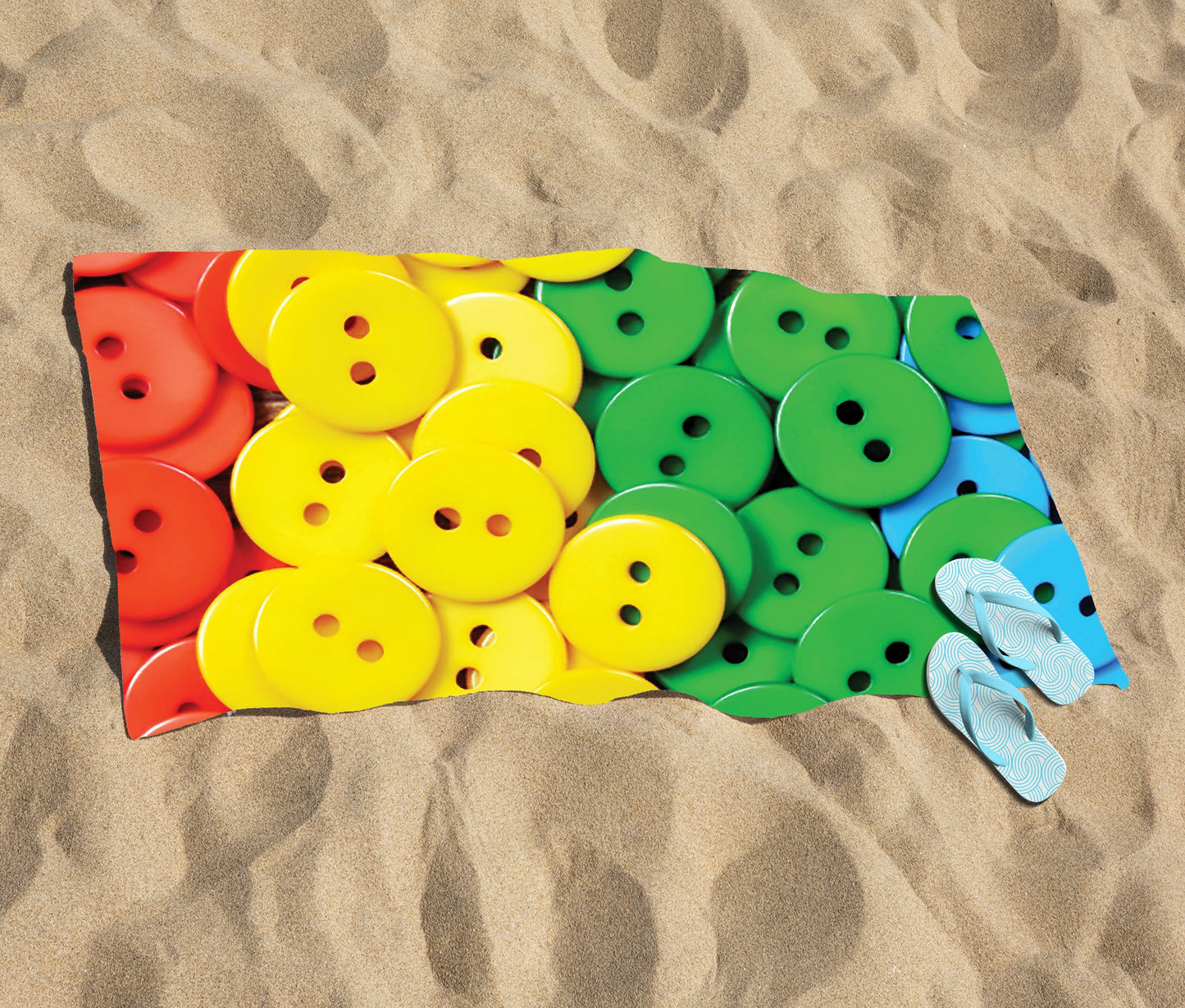 Colourful Buttons Pattern Beach Towel