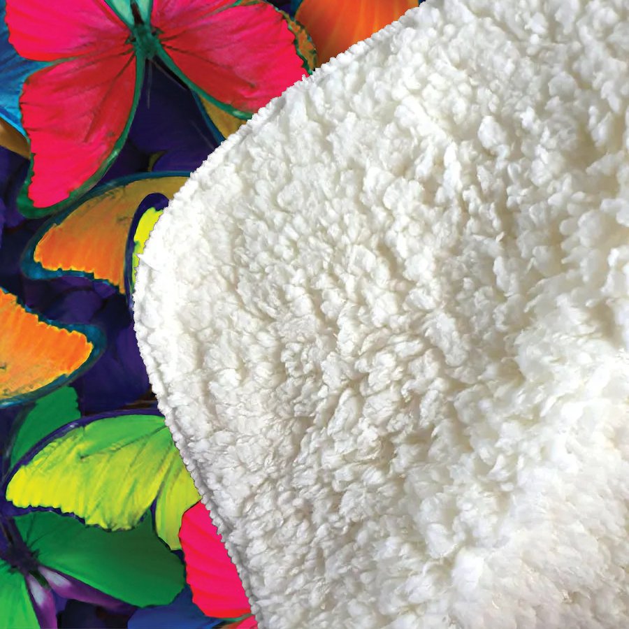Rainbow Butterflies Sherpa Blanket