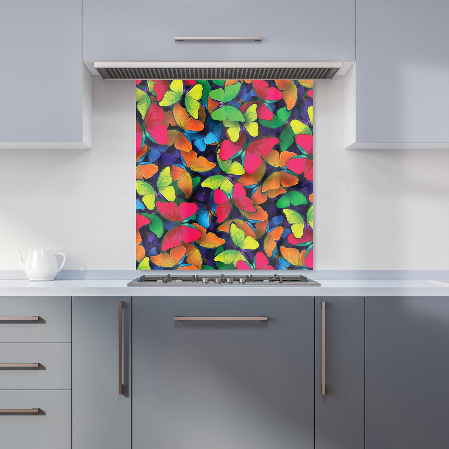Rainbow Butterflies Kitchen Splashback