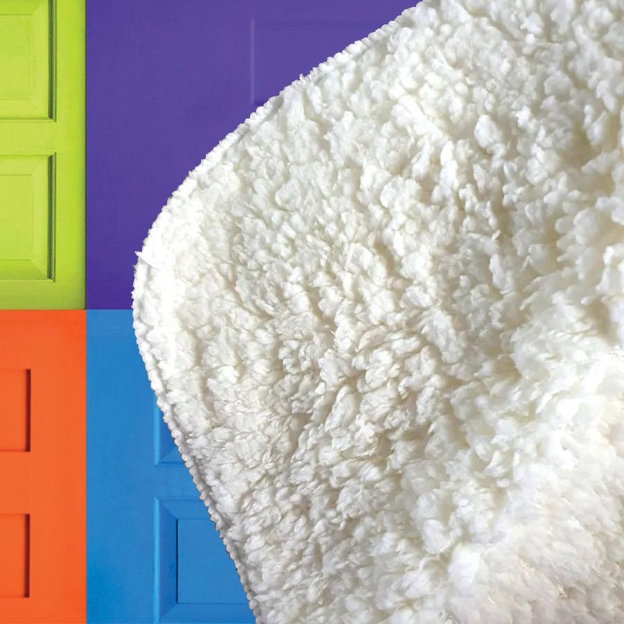 Colourful English Doors Sherpa Blanket