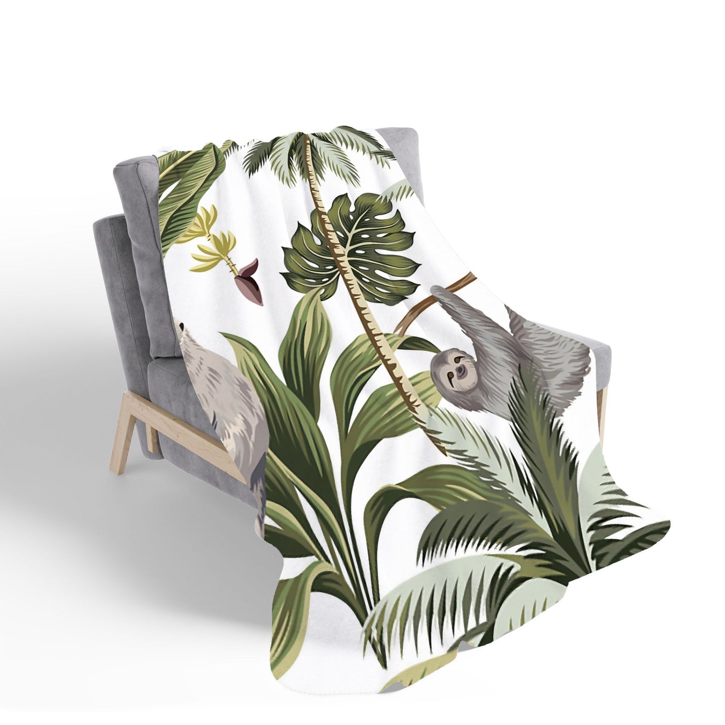 Tropical Sloths Sherpa Blanket