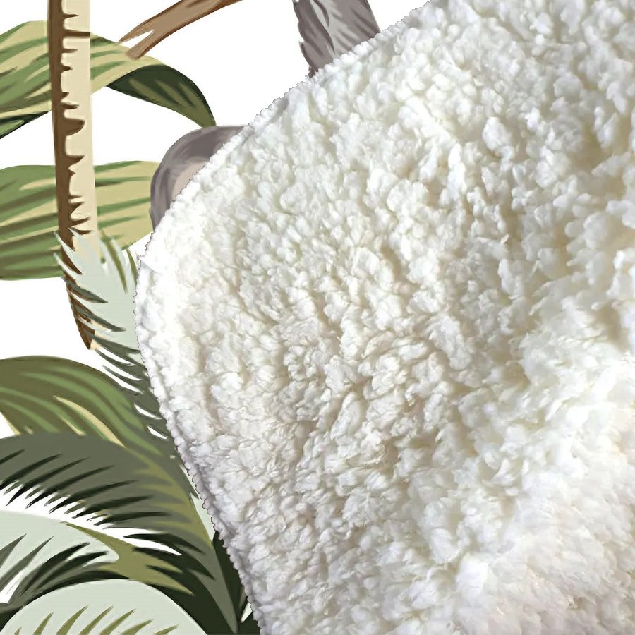Tropical Sloths Sherpa Blanket